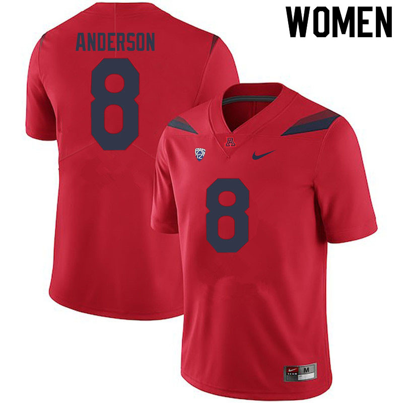 Women #8 Drake Anderson Arizona Wildcats College Football Jerseys Sale-Red